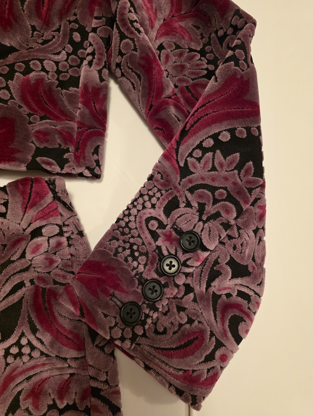 Free People × Anna Sui Purple Floral Lined Jacket & Skirt Set Womens XS - Picture 6 of 14